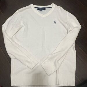 U.S. Polo Assn. Cream V-Neck Sweater
